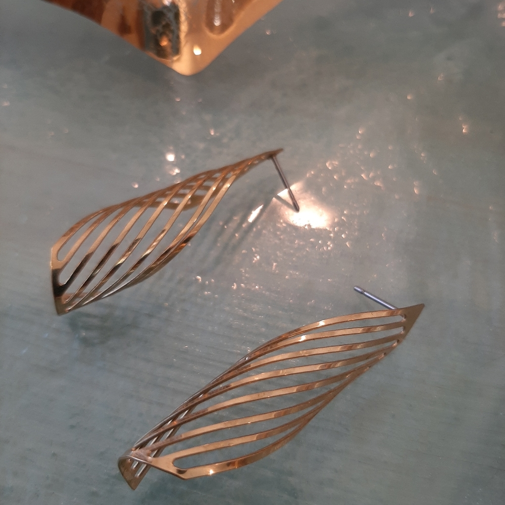 Earrings Goldtone Twist